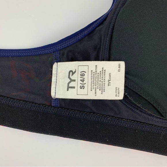 TYR Carnivale Lily Neon Multicolored Swim Bikini Top Small - Picture 10 of 12